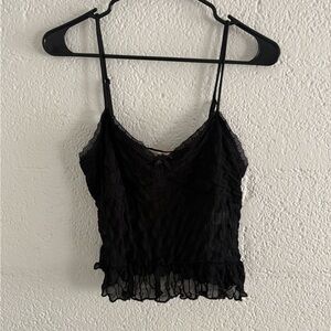 Black mesh tank top